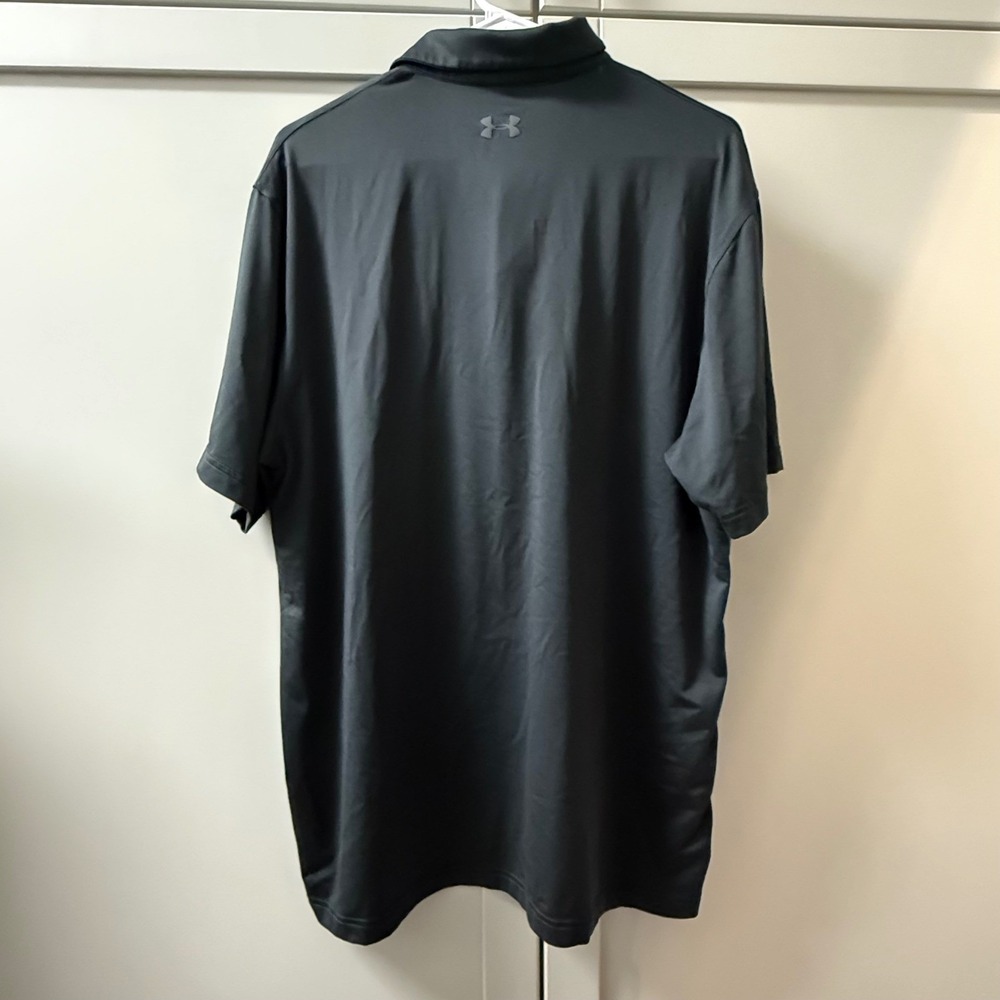 Under Armour Mens The Playoff Polo Shirt XL Black Grey Teal Colorblock HeatGear - Picture 8 of 8